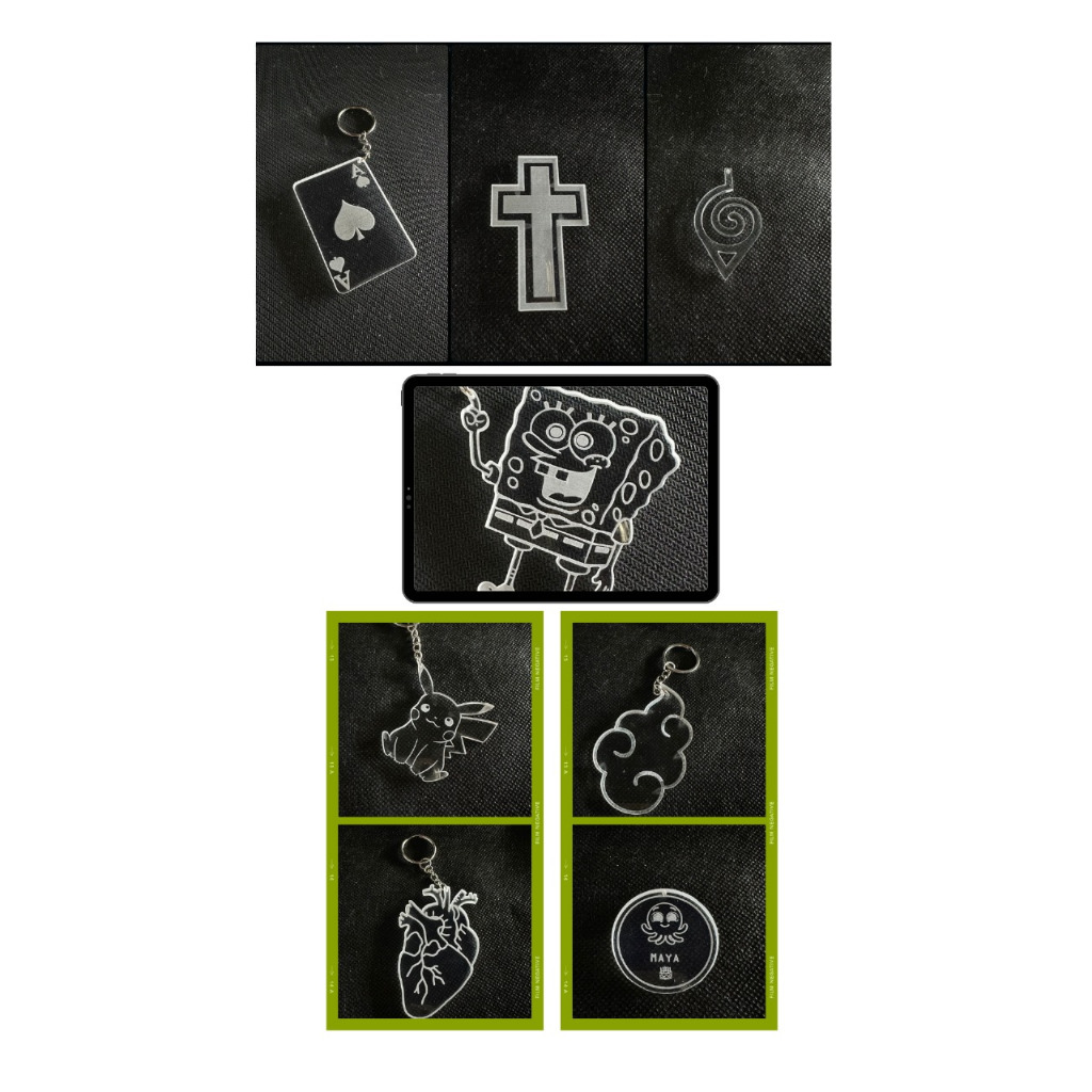 kit 10 chaveiros Personalizados em Acrílico Cristal