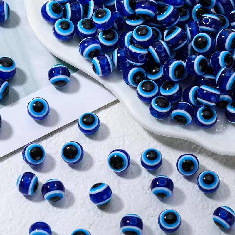 Bolinha Miçanga Olho Grego Azul 6mm/8mm/10mm Bijuterias Pulseira Colares Chaveiro Amuleto Artesanato