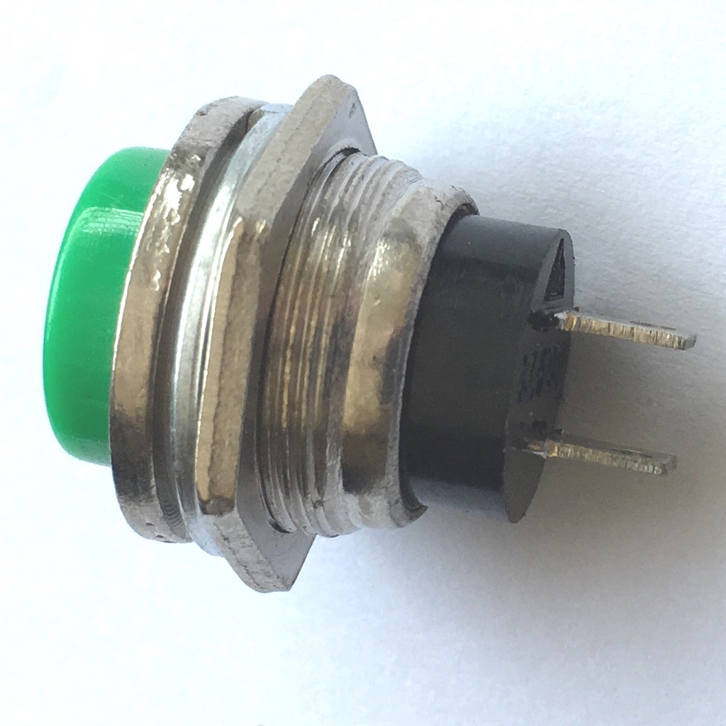 Chave Push Button Ds-212 Sem Trava Metal Verde