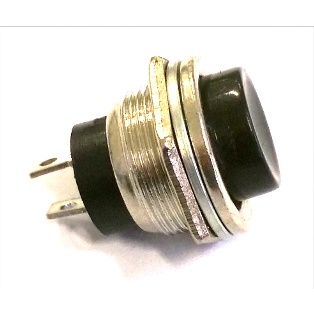 Chave Push Button Ds-212 Sem Trava Metal Preta