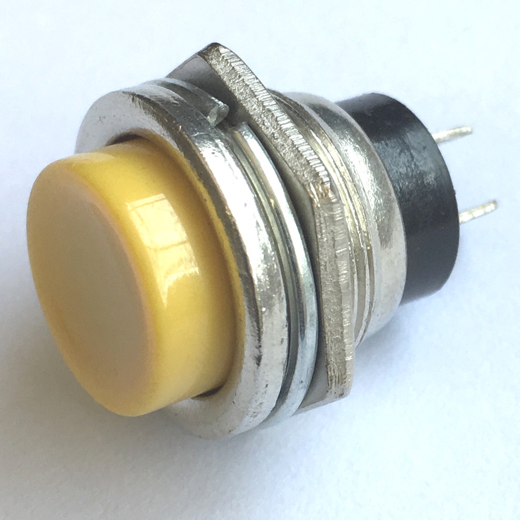 Chave Push Button Ds-212 Sem Trava Metal Amarela