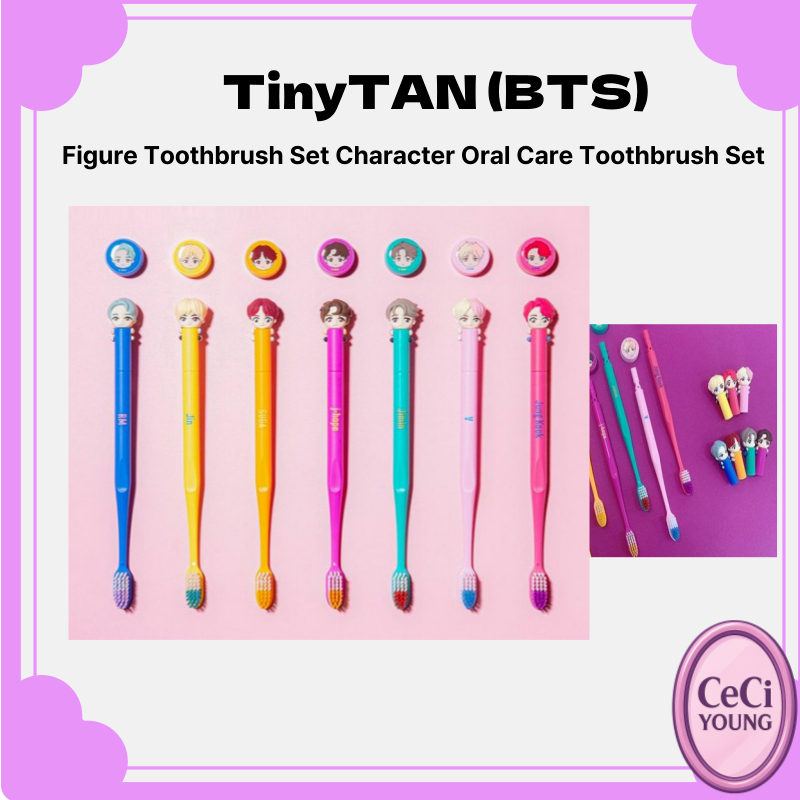 [BTS Character Edition] Conjunto De Escova De Dentes TinyTAN Figura Para Cuidados Bucais/De Viagem Fofa