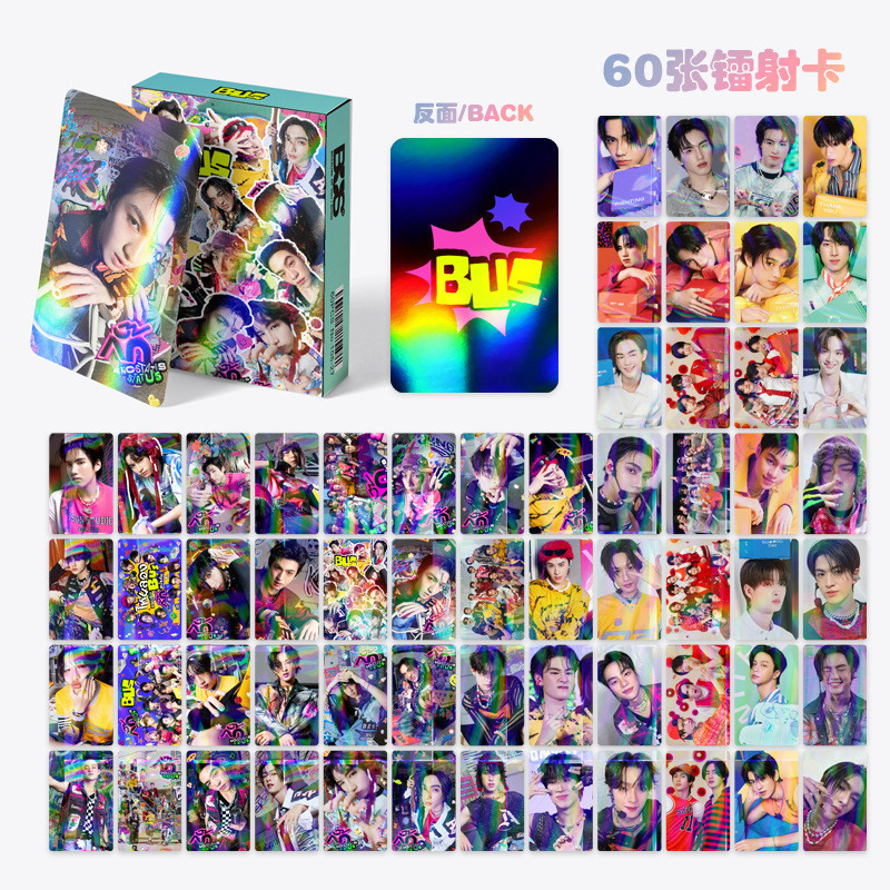 Estoque pronto Novo estilo 60 cartões a Laser BUS Flash Cards Star Photo Cards Cartões de ônibus Cartões holográficos Ca