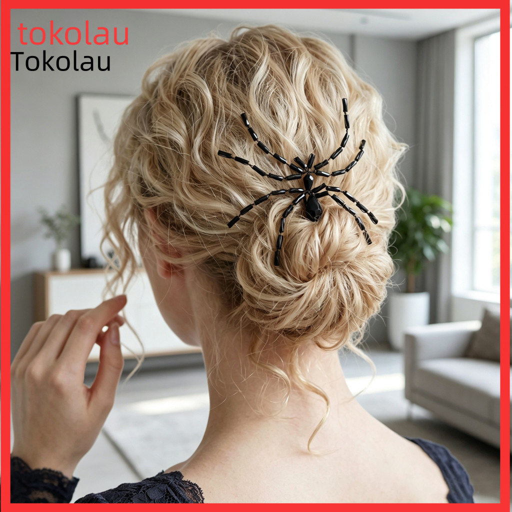 Retro Hair Slide Halloween Jewelry Spider Sticks Metal Hairpins for Women Party Cosplay Bun Accessories Stylish Clips fo
