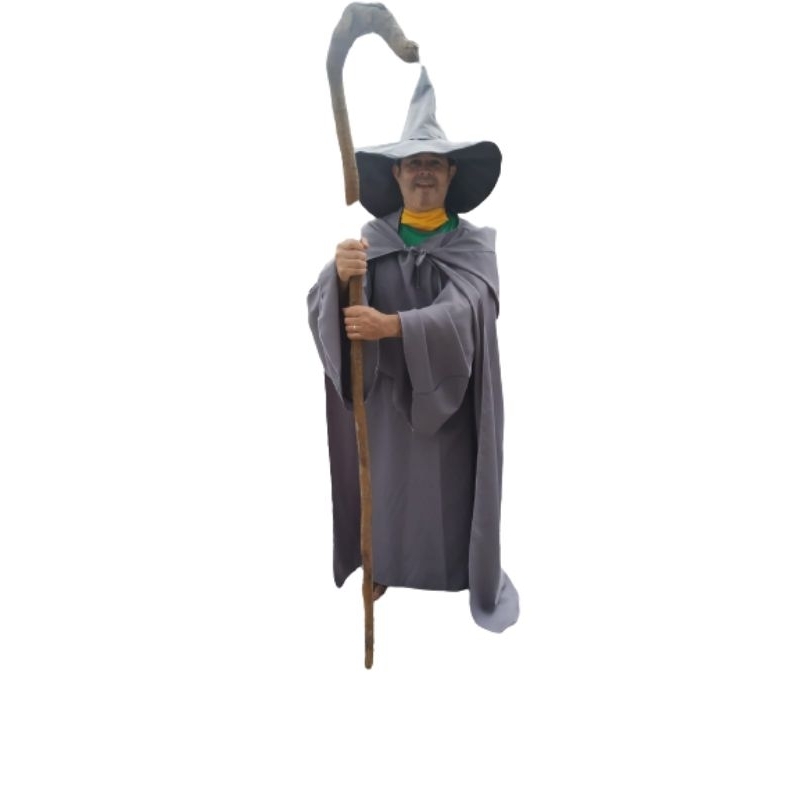 Traje cosplay Gandalf  feiticeiro adulto masculino  senhor dos anéis