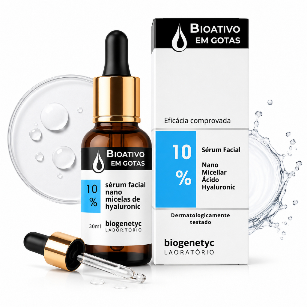 Sérum Facial Nano Micellar Hyaluronic 10% Ácido Hialurônico Para Hidratação Da Pele