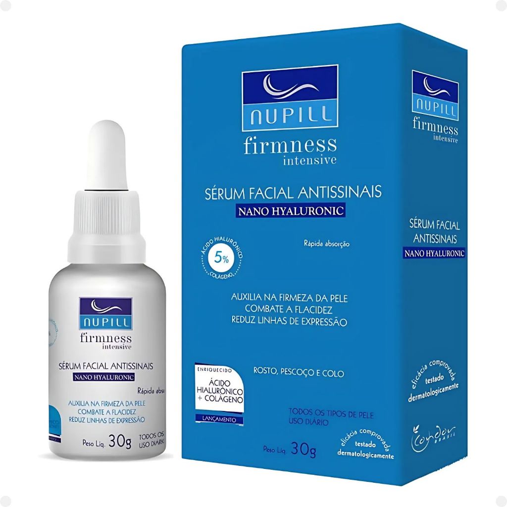 SÉRUM FACIAL ANTISSINAIS NUPILL FIRMNESS INTENSIVE NANO HYALURONIC 30G
