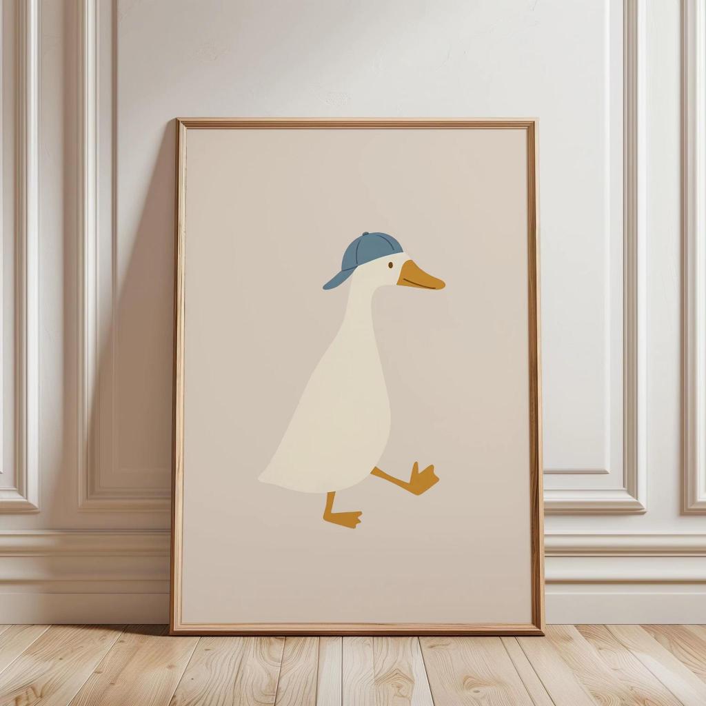 Quadro decorativo Desenho clean pato descolado (1 peça)