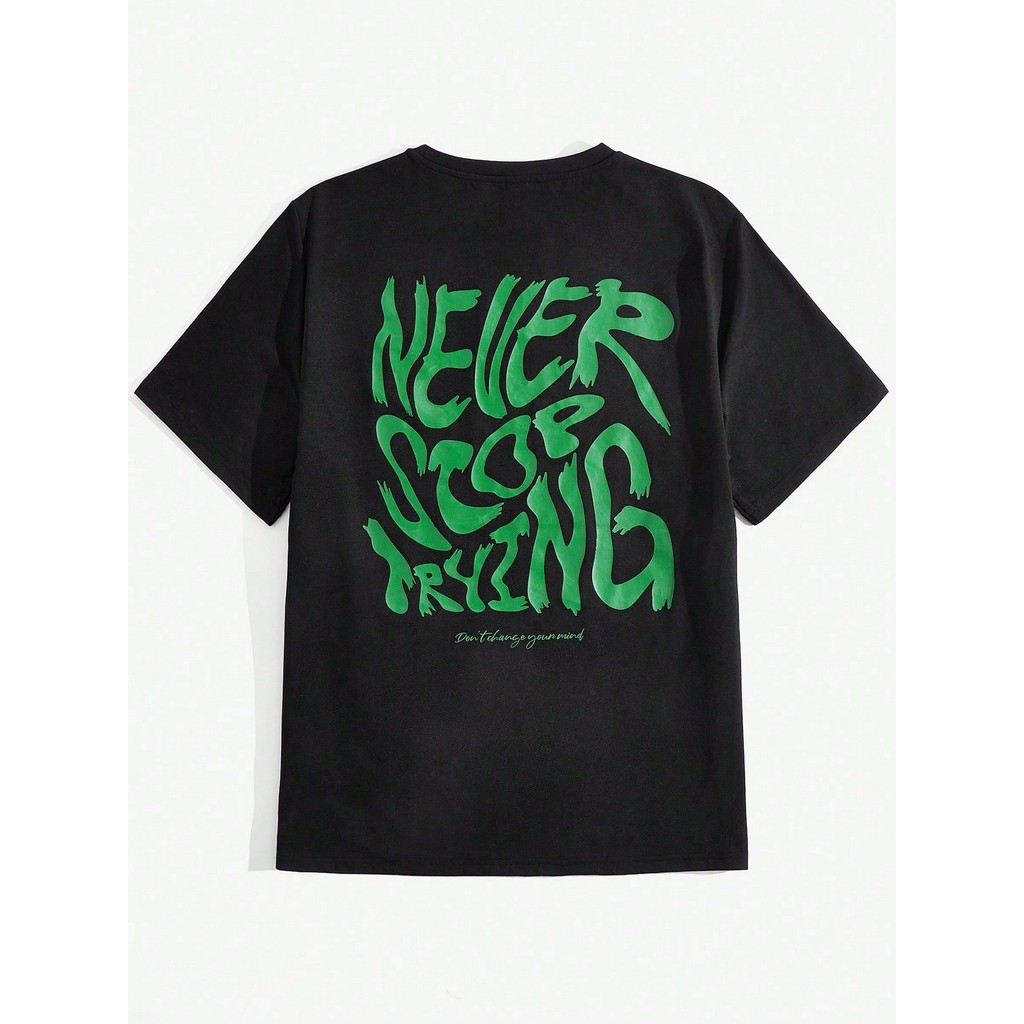 Camiseta Masculina Never Stop Trying Streetwear Camisa Unissex Lançamento