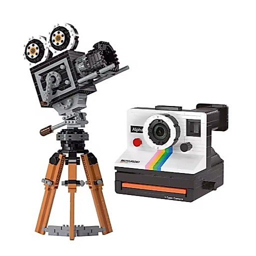Mini Blocos de Montar Câmera Retrô e Câmera Digital – Colecionável Criativo