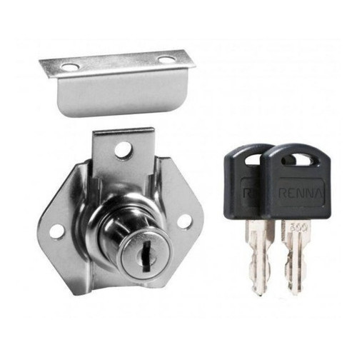 Fechadura Porta Gaveta Armario Moveis Cromada 22mm-