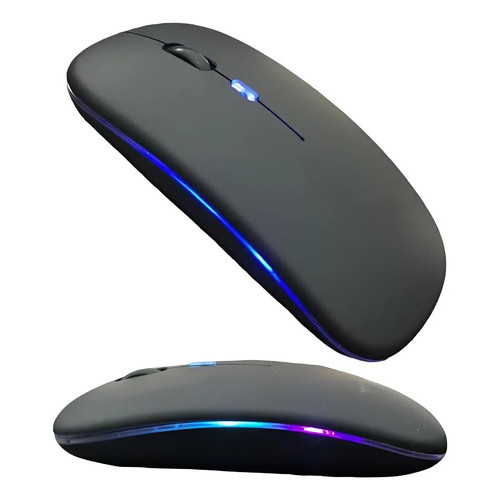 Mouse Sem Fio Wireless Recarregavel Red Light 2,4ghz Preto
