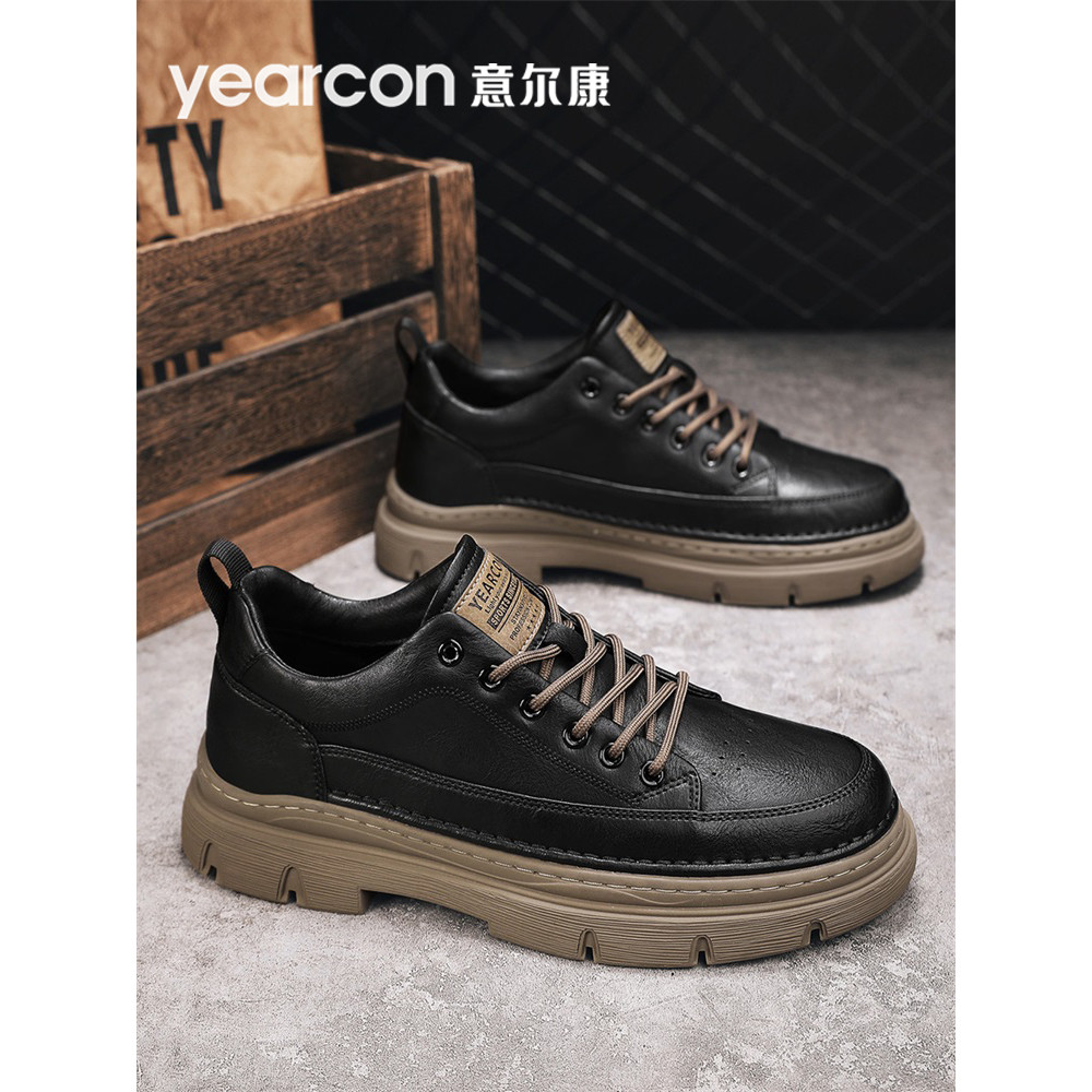 Yierkang sapatos de couro sapatos masculinos 2026 novo estilo outono inverno forro algodão venda quente Casual antiderra