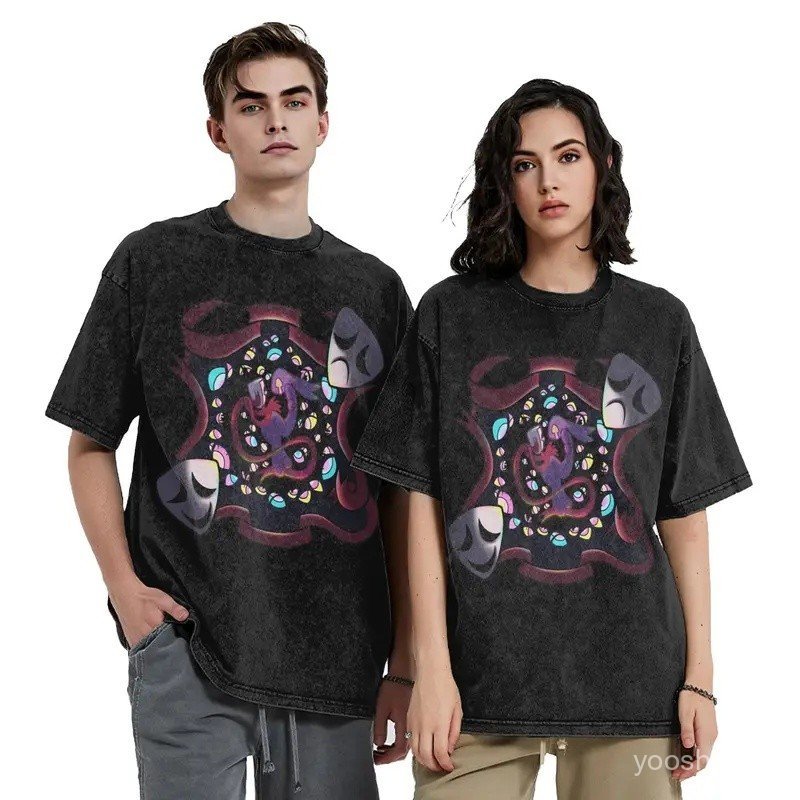 Gangle and Jax Cartoon Digitals Circus Washed T Shirts Streetwear Novelty T-Shirts  Tees Men Women Cotton Oversize Print