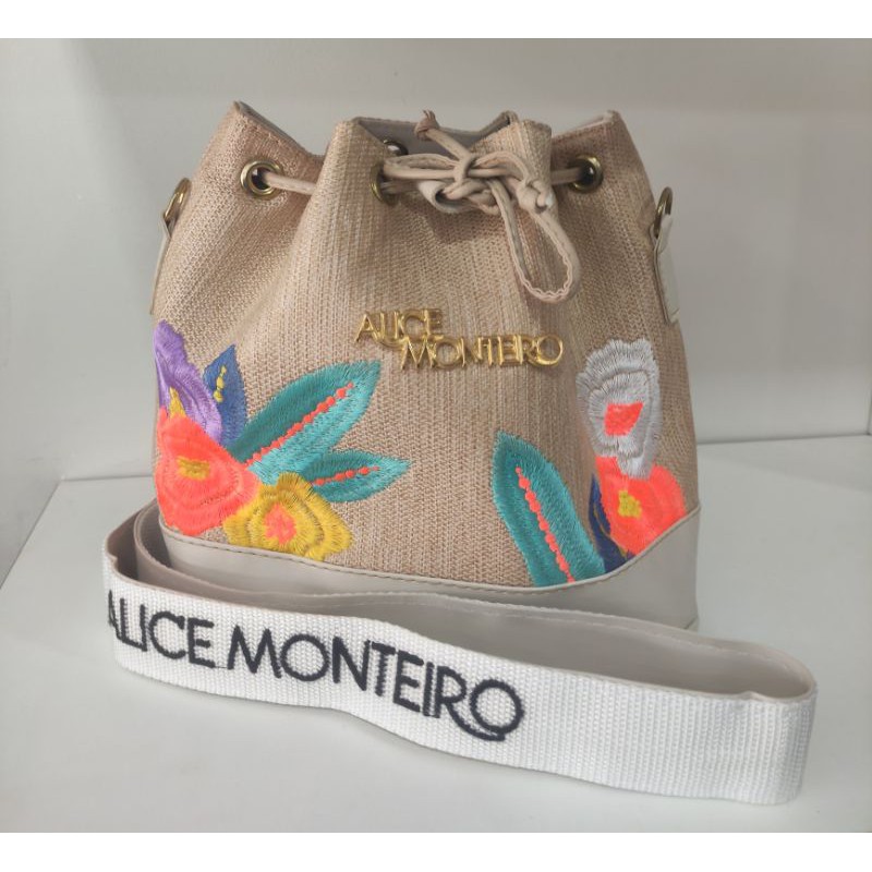 Bolsa saco palha natural Alice Monteiro