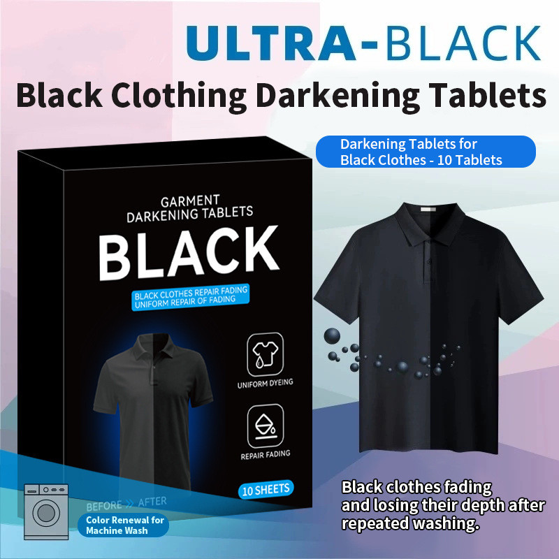 [Phục Hồi Màu Đen] Home Black Dye Sheets Black Clothes Color Restore Repair Fade Fix/Thuốc Nhuộm/Quần Áo Đen