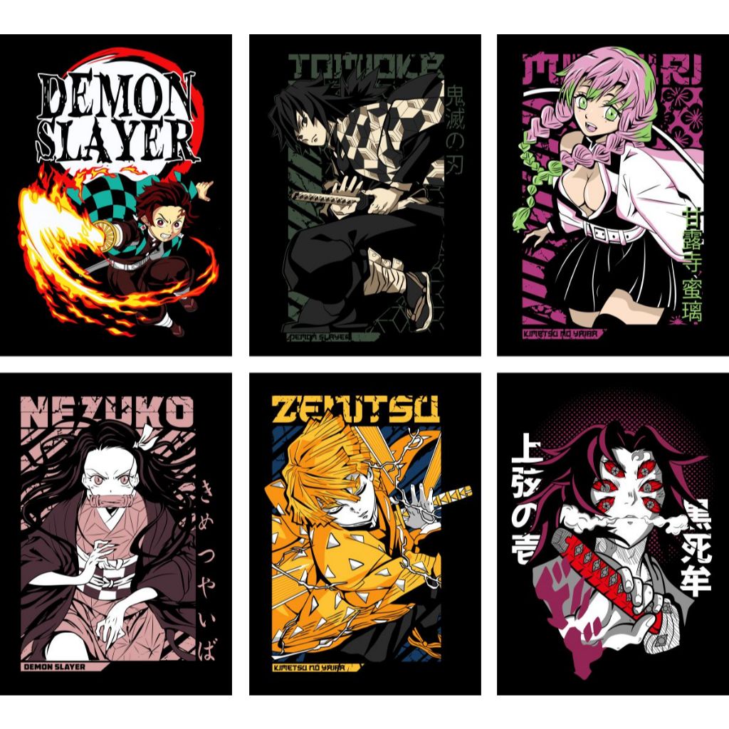 Placa Decorativa Demon Slayer Anime Quadros Decorativos para Quarto e Sala 20x28cm Decoração