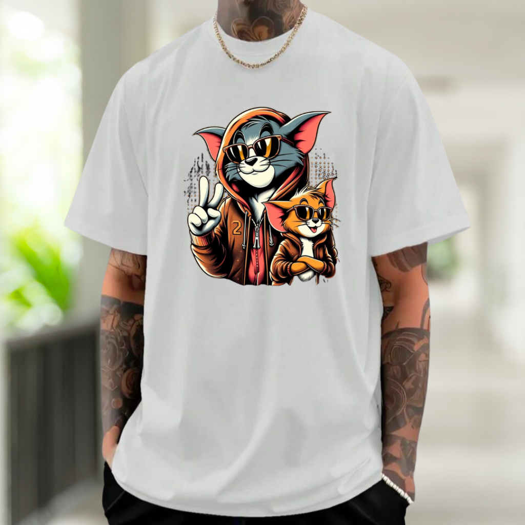 Camiseta Básica Masculina Feminina Tom Jerry Camisa 100% Algodão Casual Premium