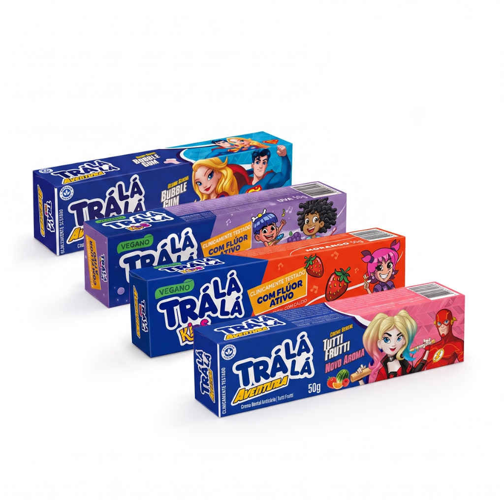 Kit Creme Dental Trá Lá Lá Kids Collection (4 unidades de 50g)