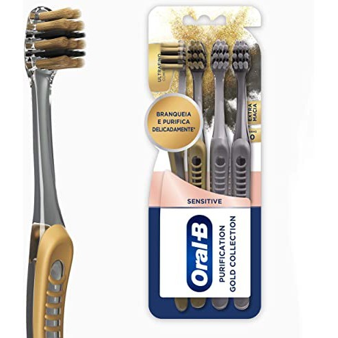 Escova De Dentes Oral-b Purification Gold Collection Sensitive Ultra Suave Pack 4