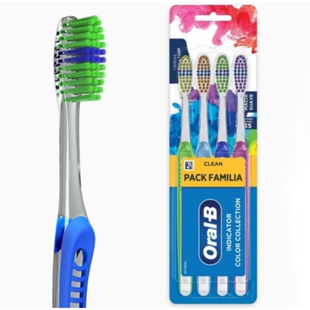 Escova Dental Oral-B Indicator Color Collection c/4 un