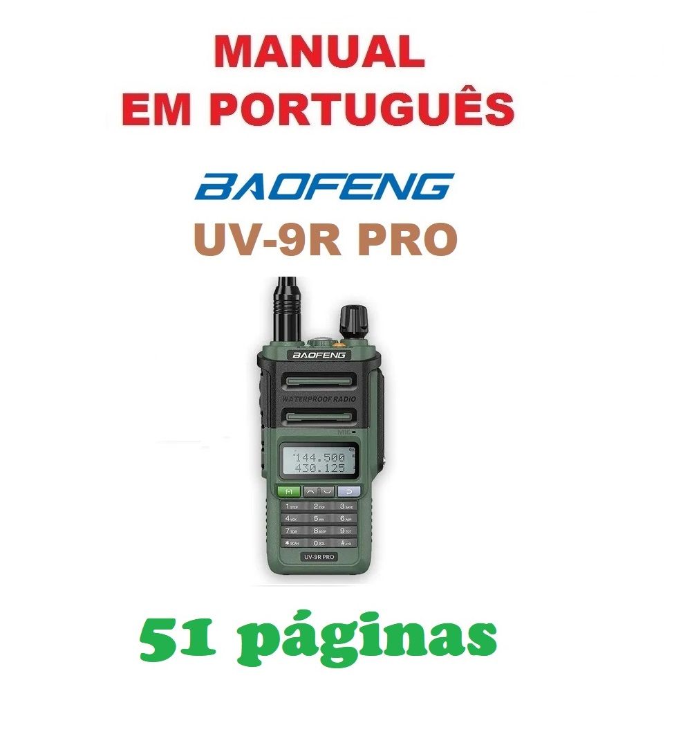 Manual em Português BAOFENG UV-9R PRO Rádio