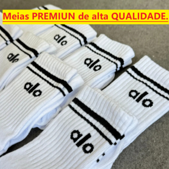 MEIA DE ALGODÃO RESPIRÁVEL PARA CORRIDA ACADEMIA YOGA IOGA PARA BLOGUEIRAS UNISEX CANO ALTO..