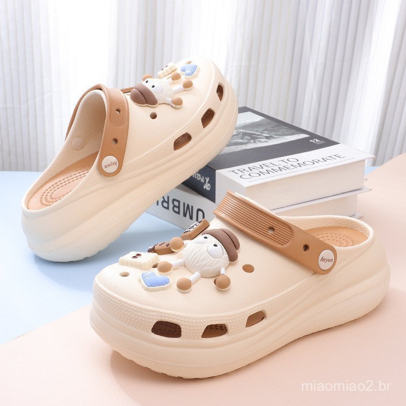 AYUER Womens Step on Poo Puffs Thick Soled Cartoon Balloon Dog Sandals