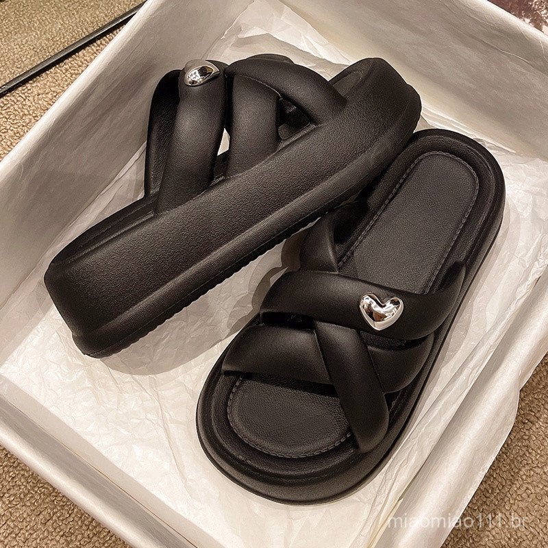 【Size 35-40】Selipar Women 5.5cm Thick-soled Slippers Heightened Slipper Outer Wear EVA Soft Sandals