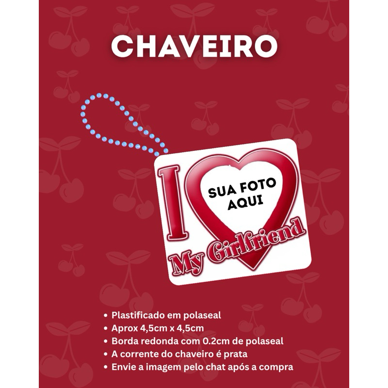 Chaveiro I Love My Girlfriend/Boyfriend | Valor referente a duas unidades | Handmade