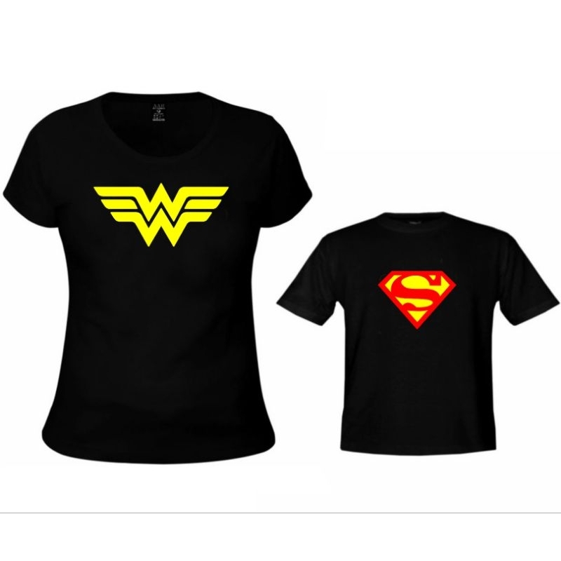 Kit Tal Mãe Tal Filho Mulher maravilha super man
