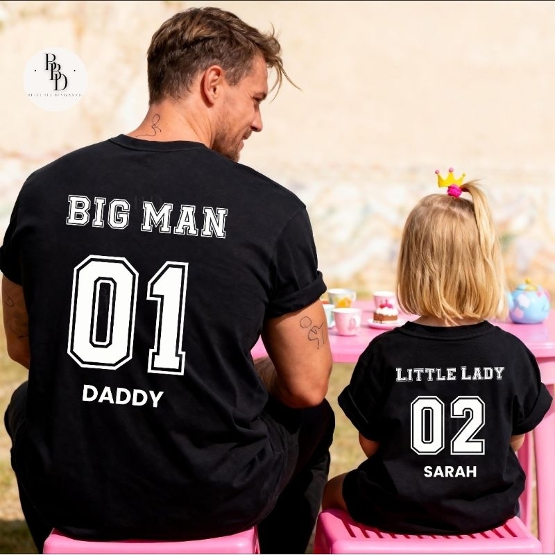 Kit camisetas Dia doa pais Big Man Little lady
