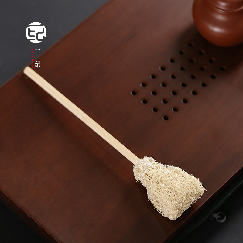 Yiji artesanal bucha pote caneta casa bucha caneta limpeza conjunto de chá xícara de chá escova bule escova de limpeza b
