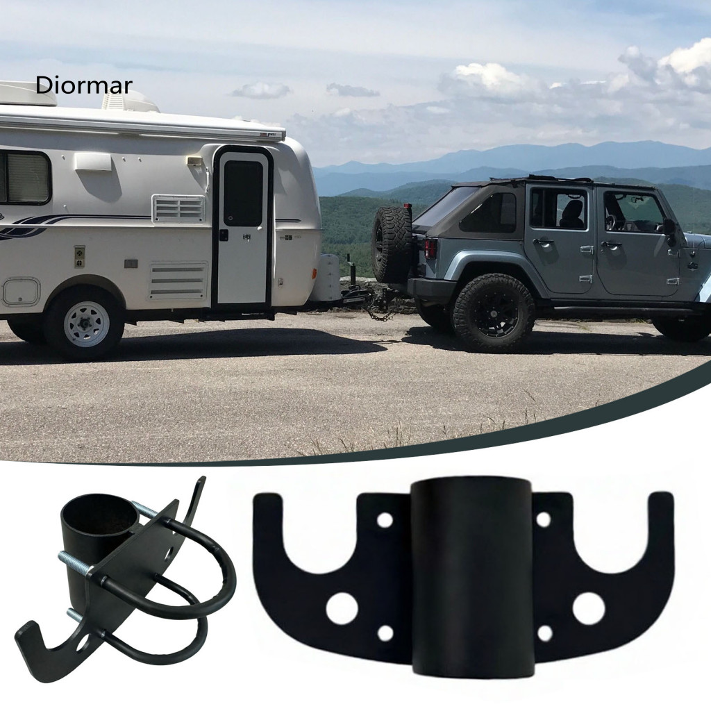Trailer Tow Chain Organizer Plugs Storage Case Heavy Duty Aluminum Holder with 7-way Plug Cover – Rust-proof Tangle-fr