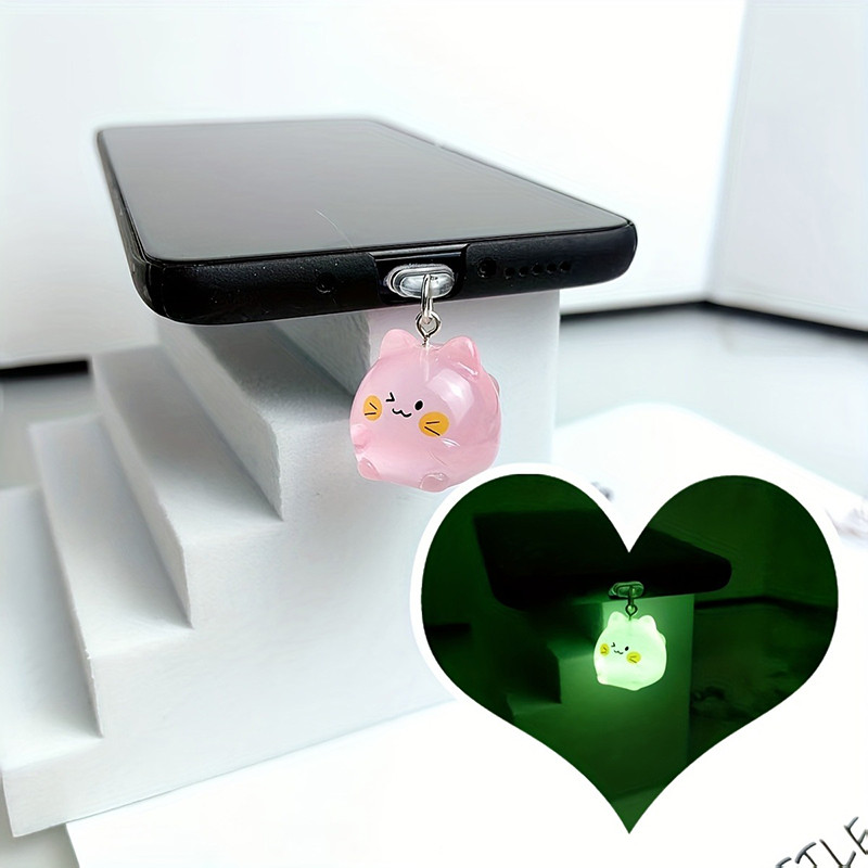 1pc Bonito 3D Rosa Porco Telefone Poeira plug Acessórios Decoração Pendurado Pingente Para iPhone Porta De Carregamento