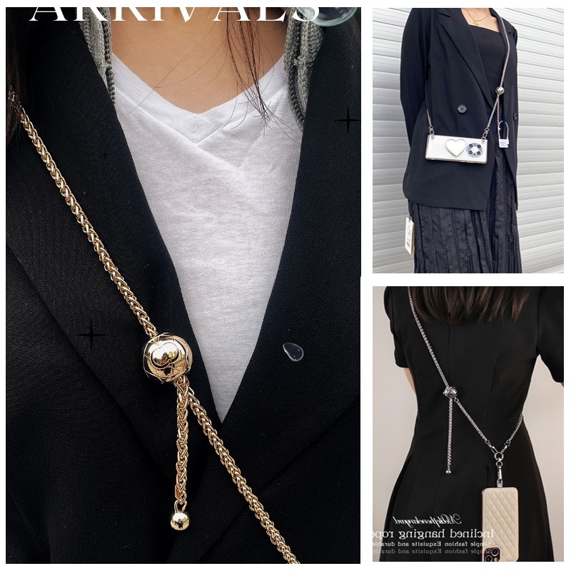1PC Cordão Ajustável para Telefone - Corrente Longa para Crossbody com Pendente Decorativo, Destacável e Expandível