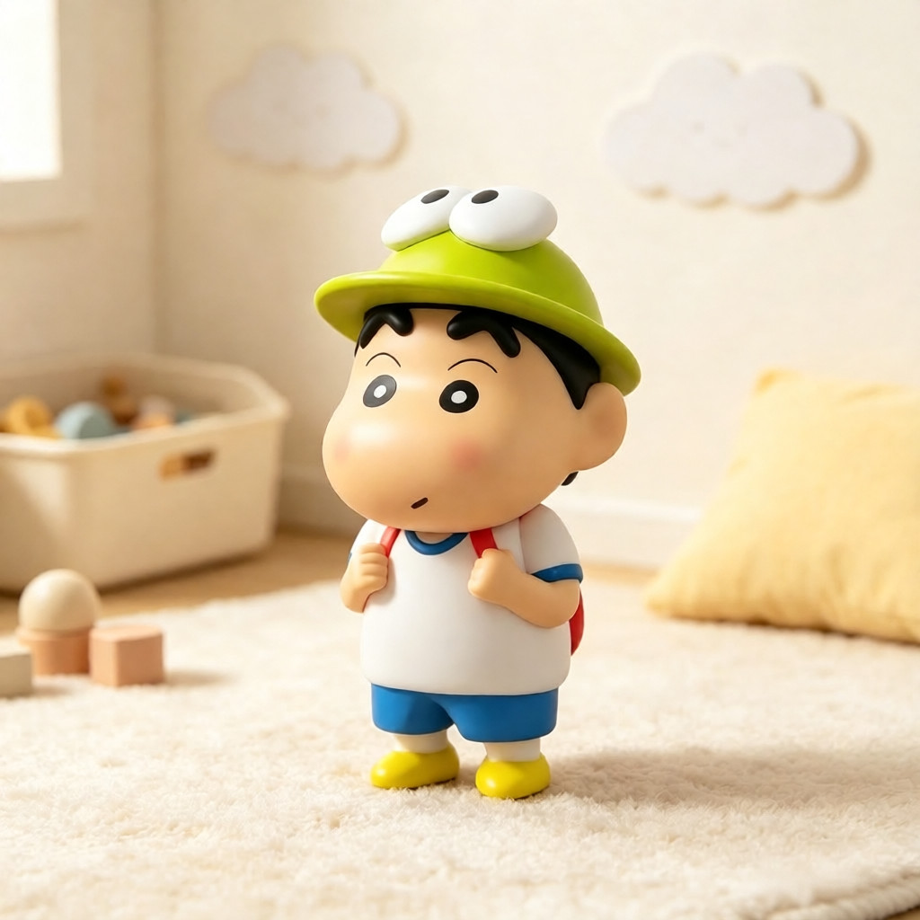 11.5 cm, 4.52 pol. Crayon Shin-Chan Sapo Cross-Dressing Figura Enfeites Bonitos Bonecos de Anime Enfeites de Mesa de Car