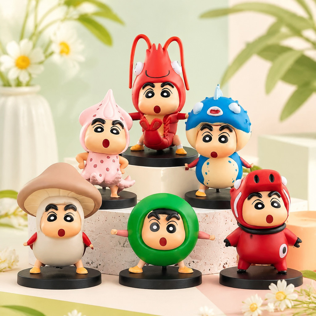 7.5 cm, 2.95 pol. Crayon Shin-Chan Ingredientes Série Enfeites Feitos à Mão Bonito Cross-Dressing Gourmet Boneca