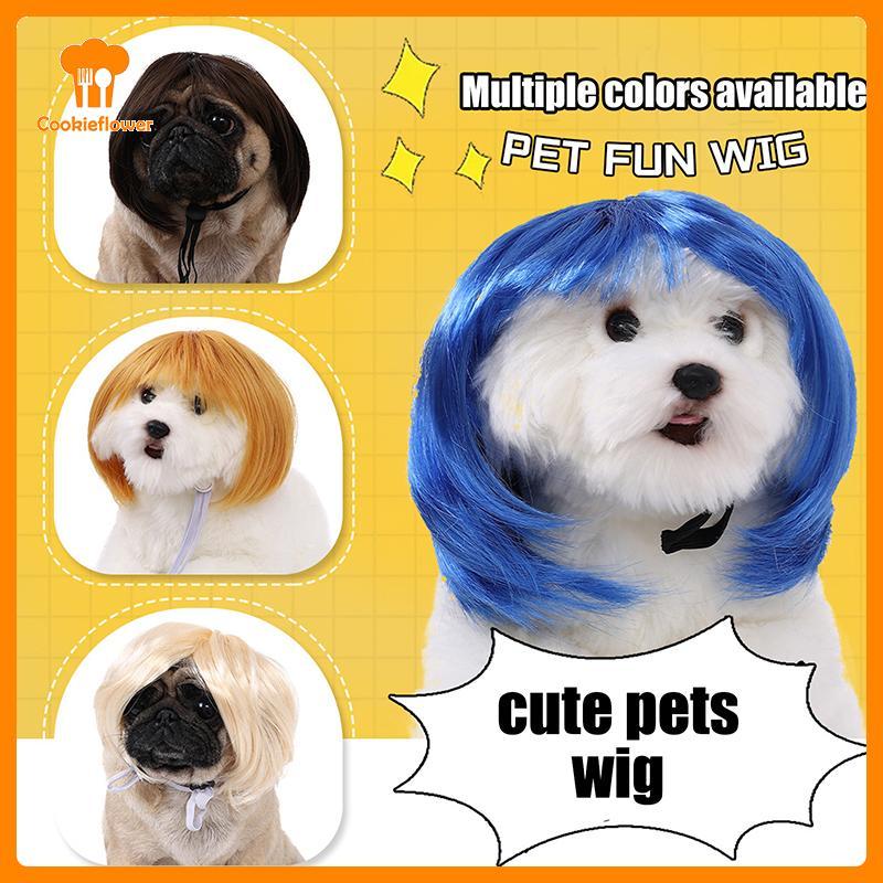 CKFR Gato Cão Perucas Para Animais De Estimação Cocar Traje Engraçado Filhote De Cachorro Cross-Dressing Cosplay Vestir-