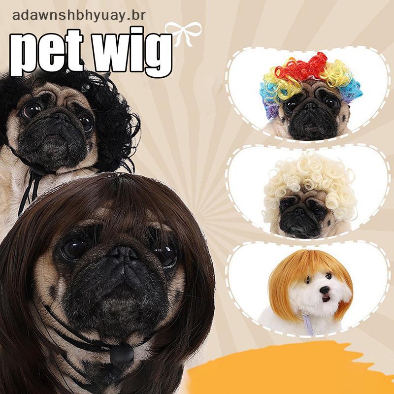 Adawnshbyuay Gato Cão Perucas Para Animais De Estimação Cocar Traje Engraçado Filhote De Cachorro Cross-Dressing Cosplay