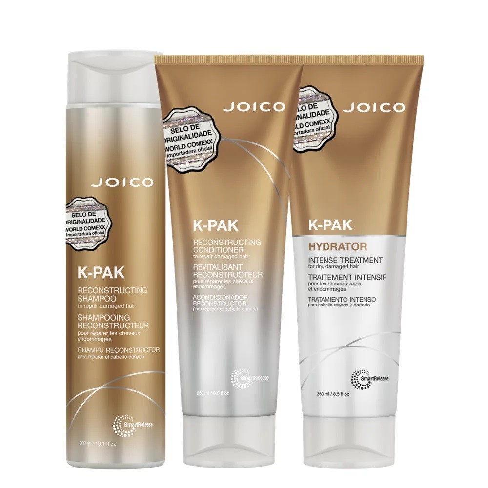 Kit Joico K-PAK Reconstructing Shampoo, Cond e Mask Hydrator