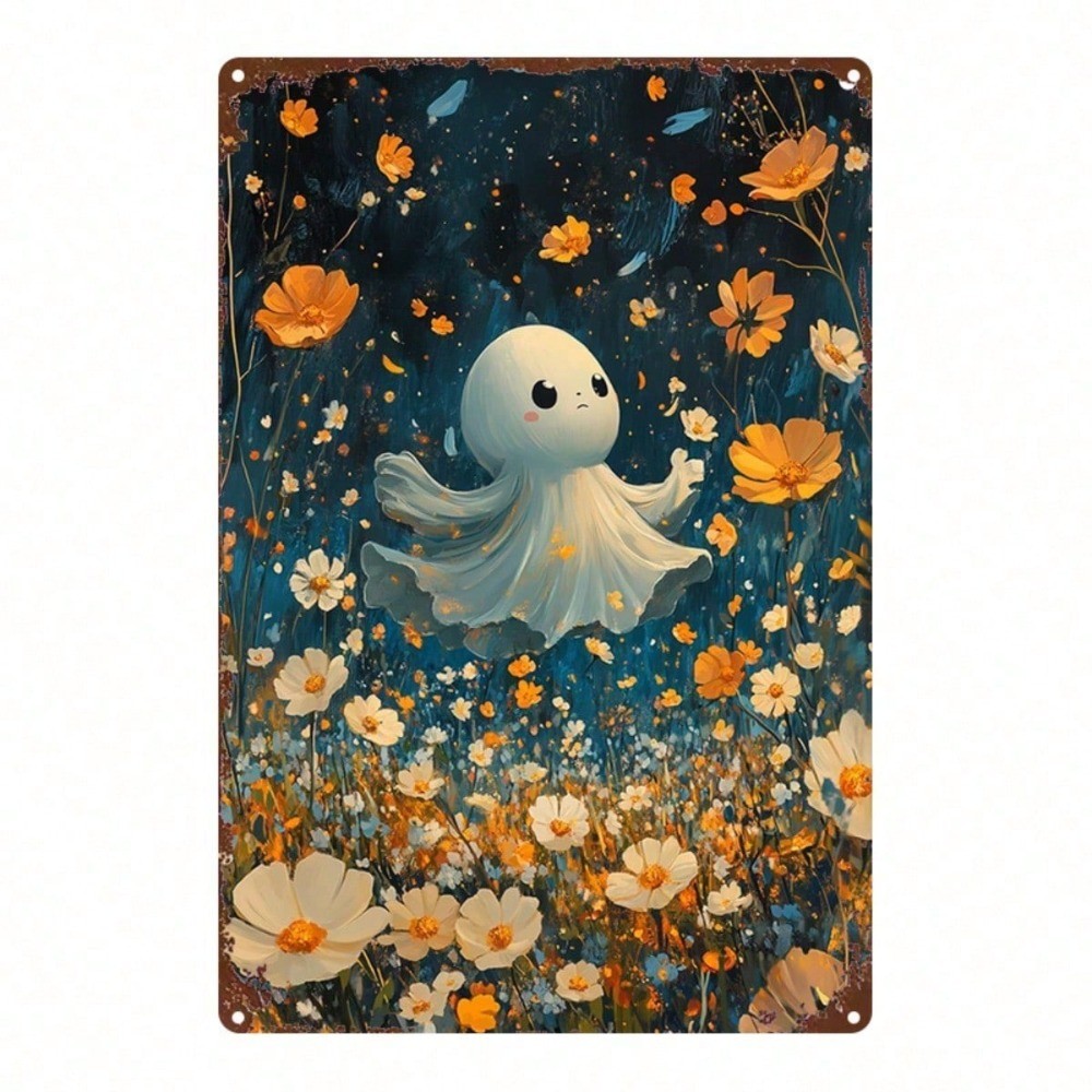 CIFbuy Cute Ghosts Metal Wall Sign Decoração De Casa Vintage
