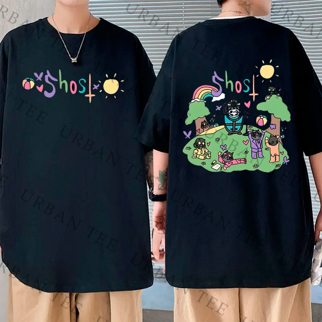 Camiseta Basica Algodao Banda Ghost Solomon Cute Tour Rock N Roll Anime Unissex