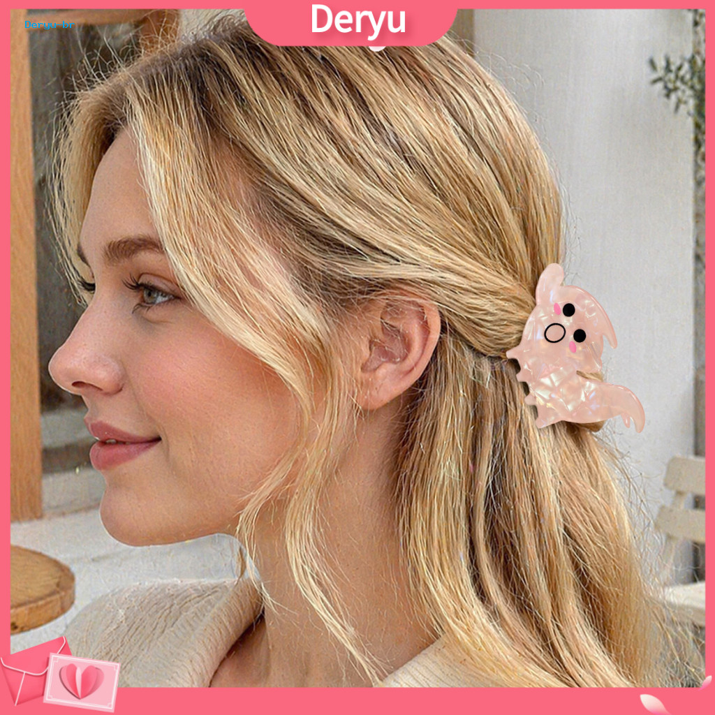 Halloween Hair Accessories Smiling Face Clip Ghost Claw for Women Girls – Cute Shimmer Gripper Firm Hold Accessory for
