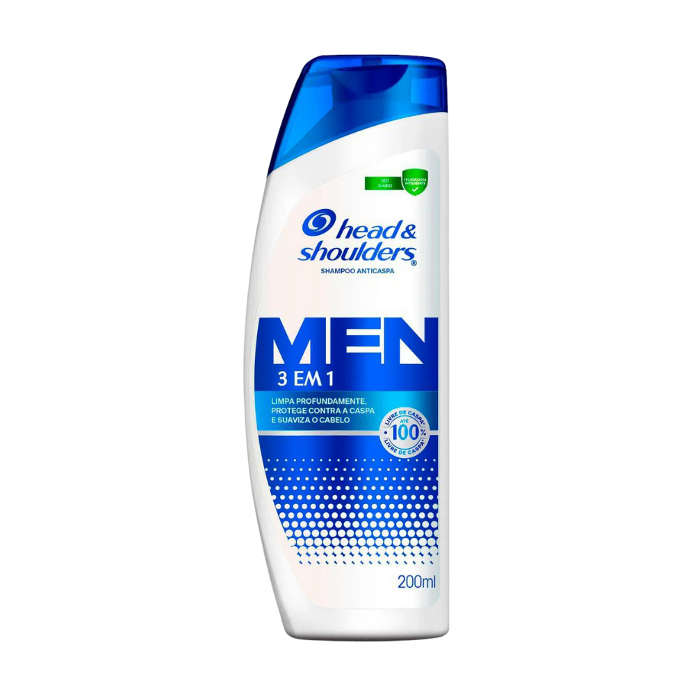 Shampoo Masculino Head & Shoulders 3 em 1 Anticaspa 200ml | Limpeza Profunda