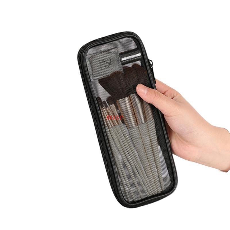Trendy Mesh Makeup Brush Organizer Bolsa Cosméticos Lavagem Produtos Higiene Pessoal Para