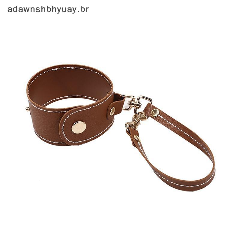 Adawnshubiuay Trendy Cor Sólida PU Couro Luva Cachecol Titular Alça Viagem Ao Ar Livre Chapéu Clipe Portátil Multifuncio
