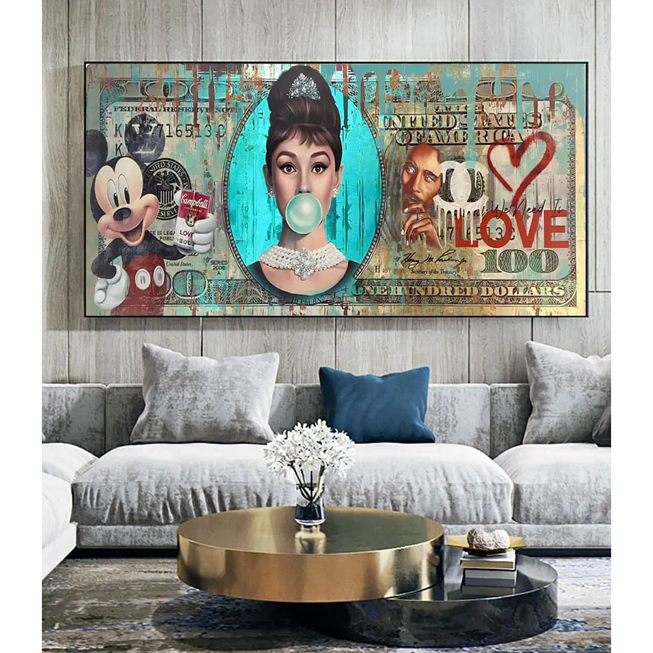 quadro decorativo Mickey Mouse 1 peça 60x90