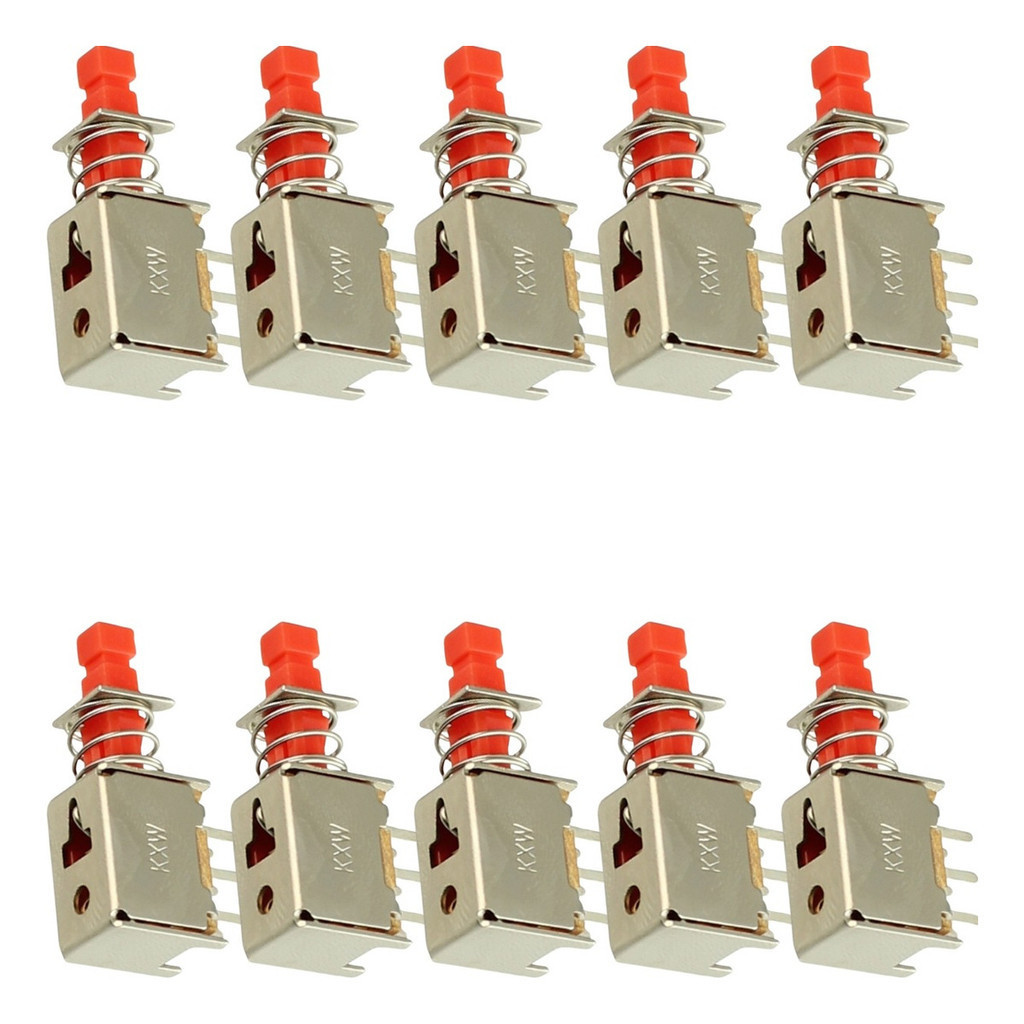 Chave Tecla PS-22F04 Push Button Interruptor Botão Vermelho Kit 10 Peças