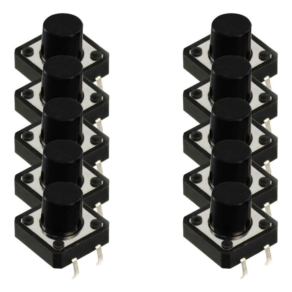 Chave Táctil Interruptor Push Button KFC-A06 12x12x8,5mm 4T Kit 10 Peças